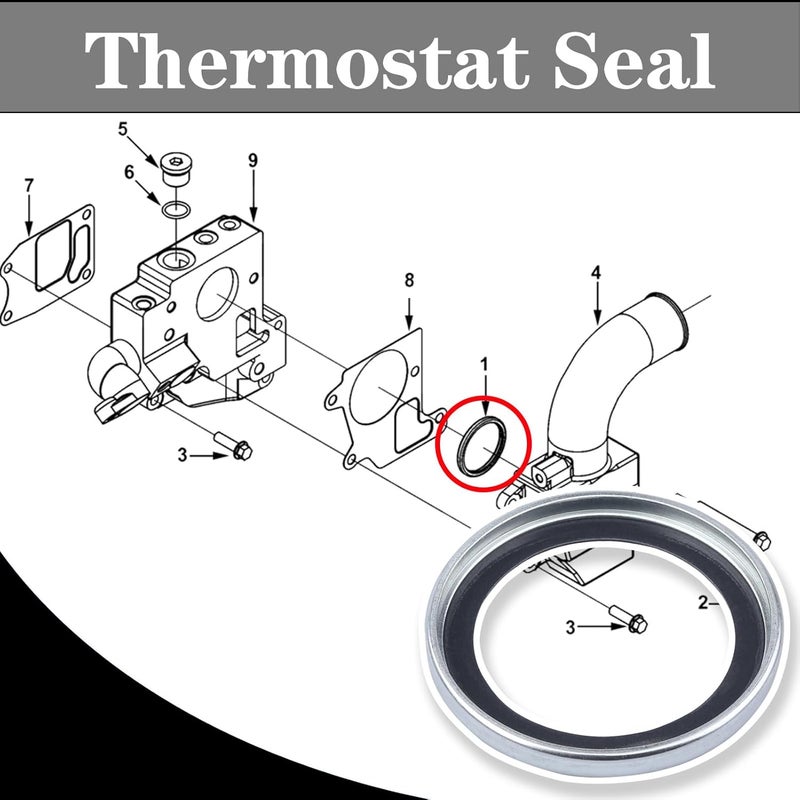 GYUPTRK 186780 Thermostat Seal Fit for Cummins 13/15L ISX/QSX Engines, Compatible with Kenworth Peterbilt Freightliner International Mack Western Star Heavy Duty Truck - Image 3